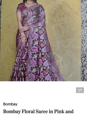 Bombay Pink and Maroon Floral Saree